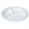 Assiette ronde 3 compartiments blanche